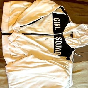Ashley Stewart Girl Squad zipped hoodie and jogging pants